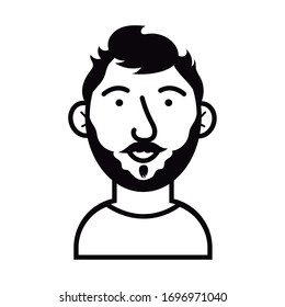 diseño de ilustración vectorial de personaje de avatar barbudo