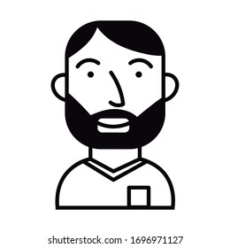 young man bearded avatar character icon vector illustration design
