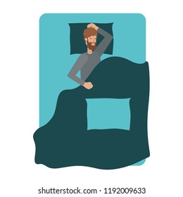 young man in bed avatar character