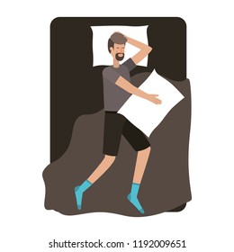 young man in bed avatar character