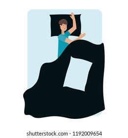 young man in bed avatar character