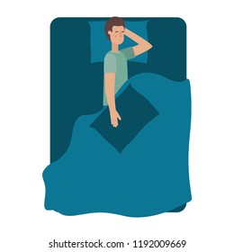 young man in bed avatar character