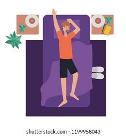 young man in bed avatar character