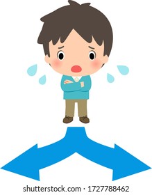 分かれ道 男性 のイラスト素材 画像 ベクター画像 Shutterstock