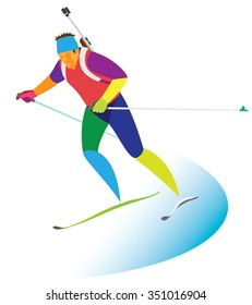 The young man is a biathlete