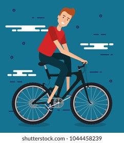 young man with bicycle