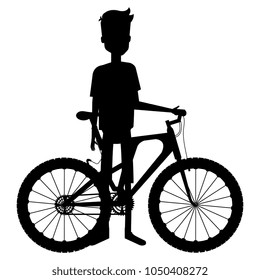 young man in bicycle