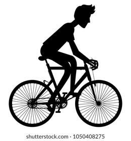 young man in bicycle