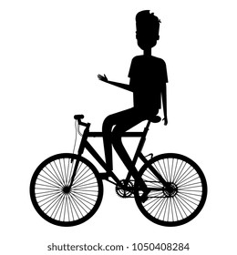 young man in bicycle