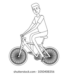 young man in bicycle