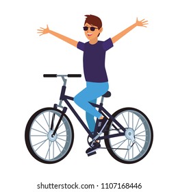Young man with bicycle