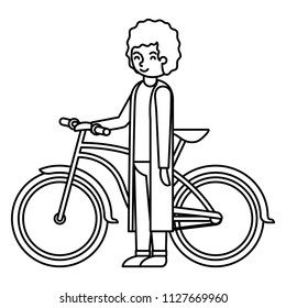 young man with bicycle avatar character