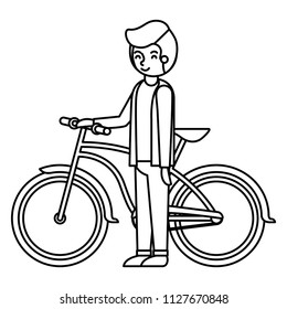 young man with bicycle avatar character