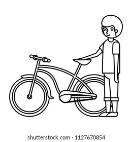 young man with bicycle avatar character