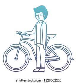 young man with bicycle avatar character