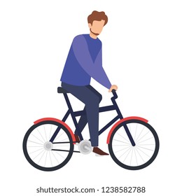 young man in bicycle avatar character