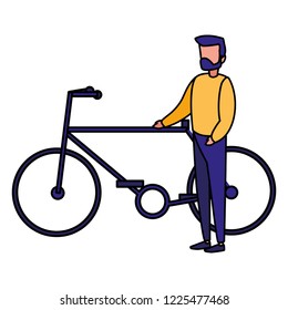 young man in bicycle character