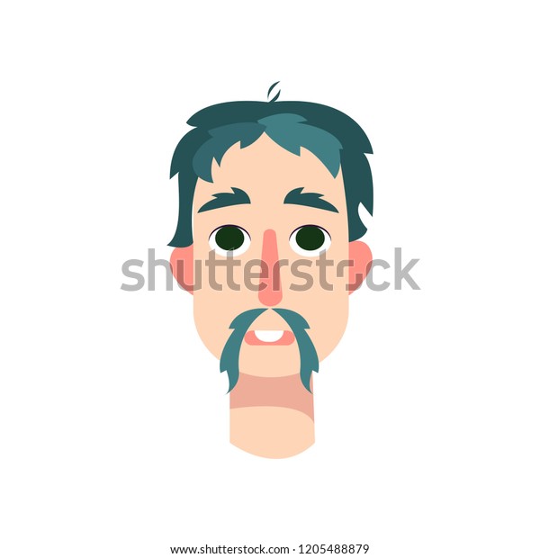 Young Man Big Green Eyes Violet Stock Vector Royalty Free 1205488879