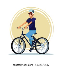 Young man with bike