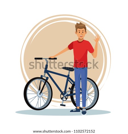 Young man with bike