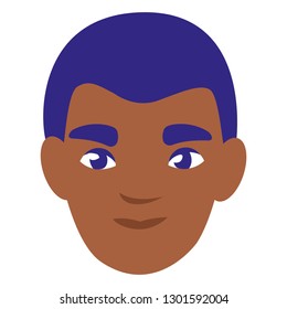 young man black head avatar character
