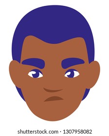 young man black head avatar character