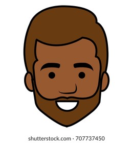 young man black head avatar character