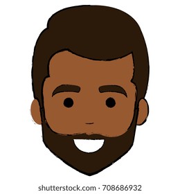 young man black head avatar character