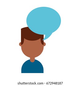 young man black with speech bubble character