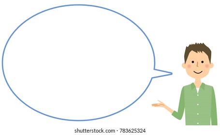 Young man with blank text bubble,Balloon