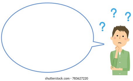 Young man with blank text bubble,Balloon