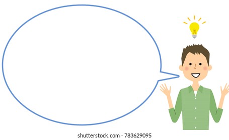 Young man with blank text bubble,Balloon