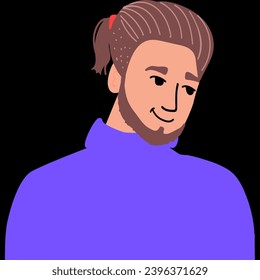 junger Mann mit blauem Pullover