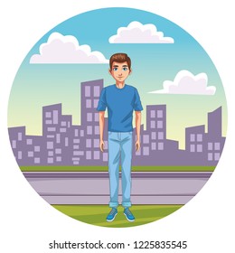 young man body cartoon