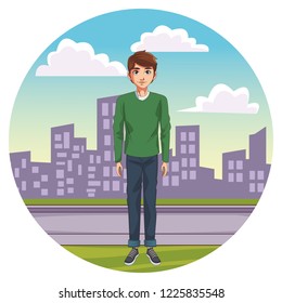 young man body cartoon