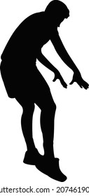 a young man body silhouette vector