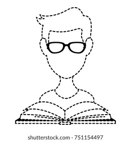 young man with book reading