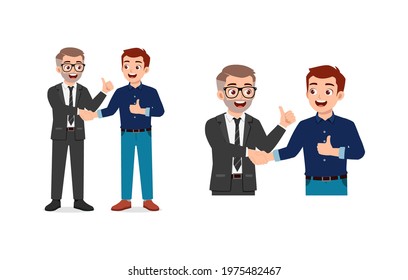 young man and boss have deal and do hand shake