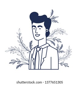 young man with branch with leaf character