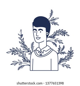 young man with branch with leaf character