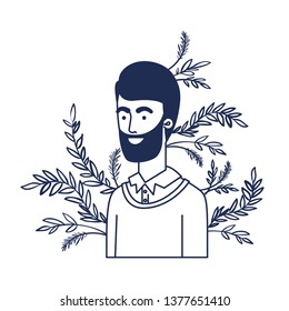 young man with branch with leaf character