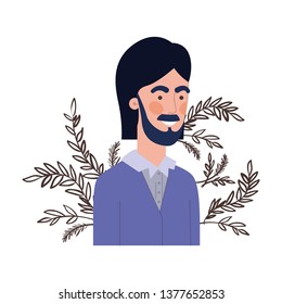 young man with branch with leaf character