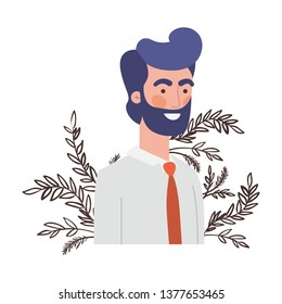 young man with branch with leaf character