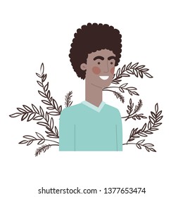 young man with branch with leaf character