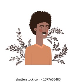 young man with branch with leaf character