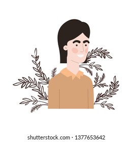 young man with branch with leaf character