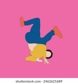 hombre joven breakdance Ilustración vectorial 