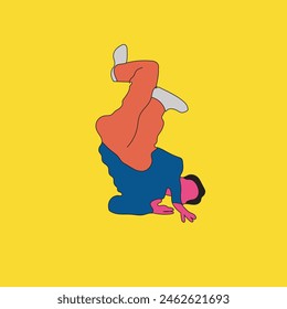 hombre joven breakdance Ilustración vectorial 