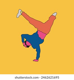 hombre joven breakdance Ilustración vectorial 