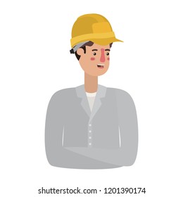 young man builder avatar character